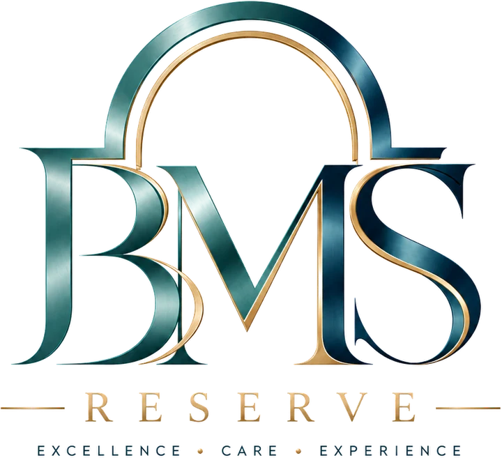 BMS Reserve logo: Excellence · Care · Experience